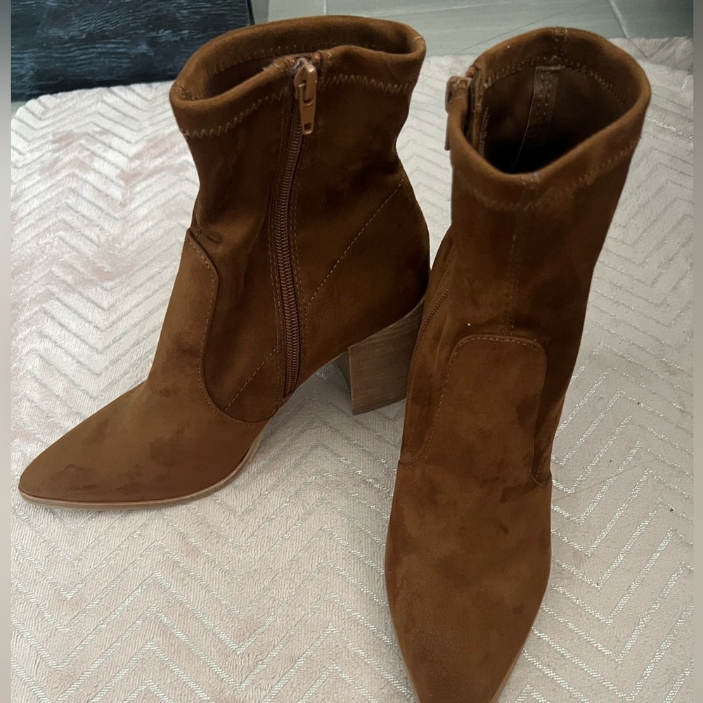 Steve Madden Brown Faux Suede Ankle Boots
